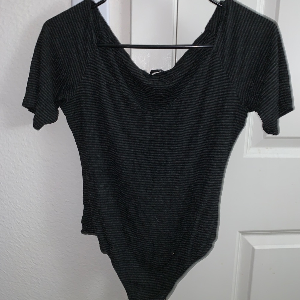 striped pacsun v scoop neck bodysuit